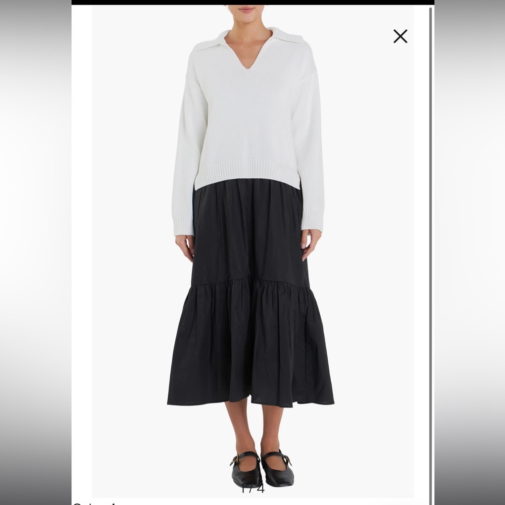 NWT English Factory Mixed Media Midi Dress